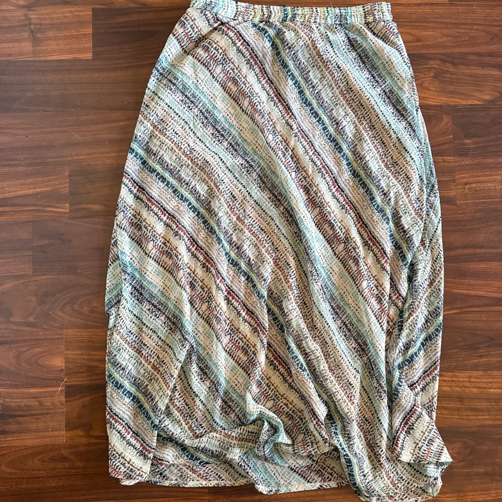 Y2K Multicolor Midi  Skirt with Elastic Waist
